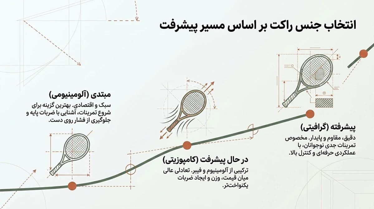 جنس راکت تنیس بچه‌گانه