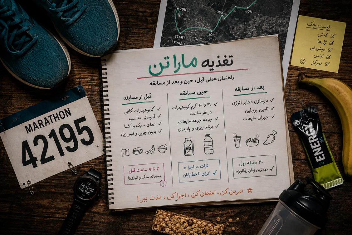 تغذیه ماراتن | راهنمای عملی قبل، حین و بعد از مسابقه
