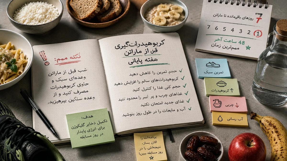 کربوهیدرات‌گیری قبل از ماراتن در هفته پایانی