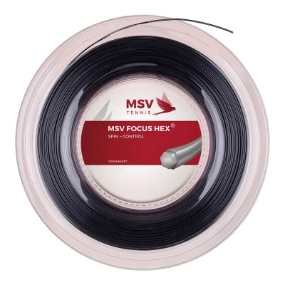 زه راکت ام اس وی MSV Focus-Hex 127 Tennis String (200m Reel) Black