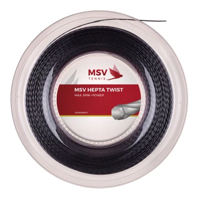 زه راکت ام اس وی MSV Hepta Twist 125 Tennis String (200m Reel) Anthracite