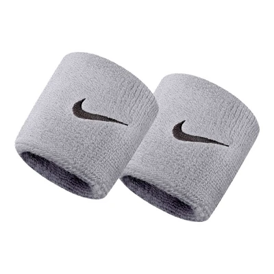 مچ بند تنیس نایک Nike Swoosh Wristbands 2 Pack Grey/Black
