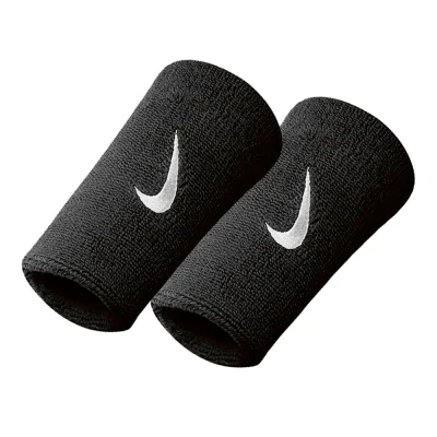 مچ بند تنیس نایک Nike Swoosh Doublewide Wristband 2 Pack Black