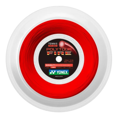 زه راکت یونکس Yonex PolyTour Fire 130 Tennis String (200m Reel) Red