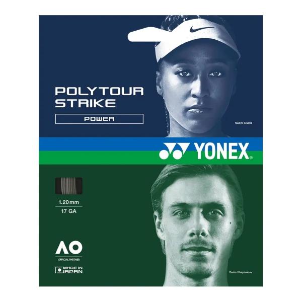 زه راکت یونکس Yonex PolyTour Strike 120 Tennis String (12m) Iron Gray