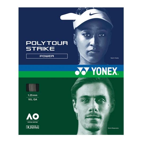زه راکت یونکس Yonex PolyTour Strike 125 Tennis String (12m) Iron Gray