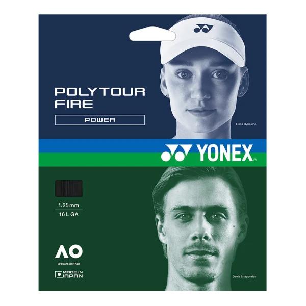 زه راکت یونکس Yonex PolyTour Fire 125 Tennis String (12m) Black