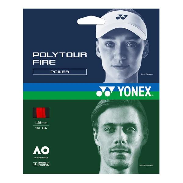 زه راکت یونکس Yonex PolyTour Fire 125 Tennis String (12m) Red