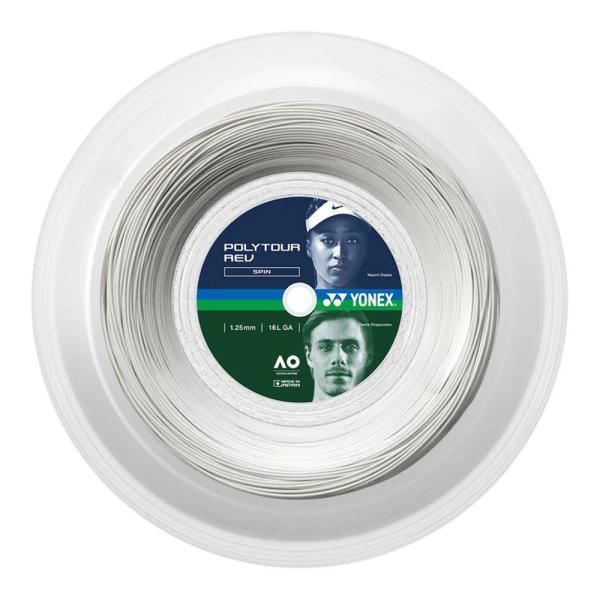 زه راکت یونکس Yonex PolyTour Rev 125 Tennis String (200m Reel) White