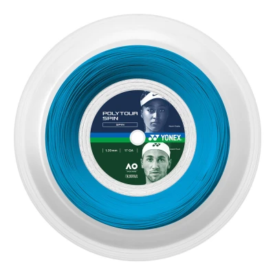 زه راکت یونکس Yonex PolyTour Spin 120 Tennis String (200m Reel) Cobalt Blue
