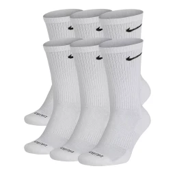 جوراب تنیس نایک Nike Everyday Plus Cushioned Crew Socks 6Pr White