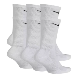 جوراب تنیس نایک Nike Everyday Plus Cushioned Crew Socks 6Pr White