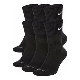 جوراب تنیس نایک Nike Everyday Plus Cushioned Crew Socks 6Pr Black