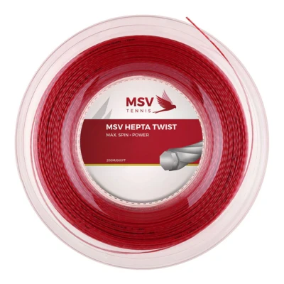 زه راکت ام اس وی MSV Hepta Twist 130 Tennis String (200m Reel) Red