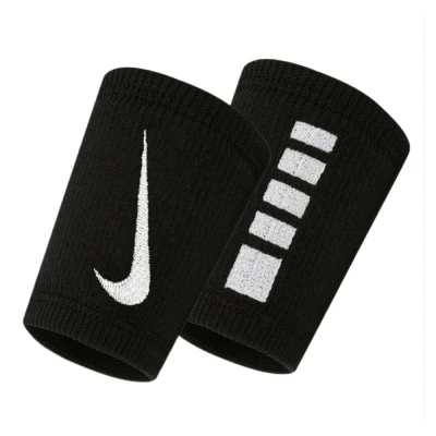 مچ بند تنیس نایک Nike Elite Doublewide Wristband 2 Pack Black/White