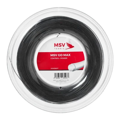 زه راکت ام اس وی MSV GO MAX Tennis String 125 (200m Reel) Black