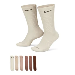 جوراب تنیس نایک Nike Everyday Plus Cushioned Crew Socks 6Pr Multi-Color Brown