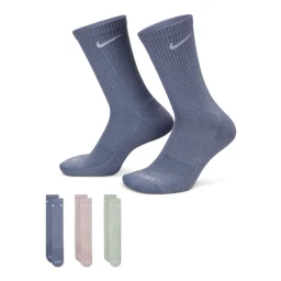 جوراب تنیس نایک Nike Everyday Plus Cushioned Training Crew Socks 3Pr Grey/Pink/Green