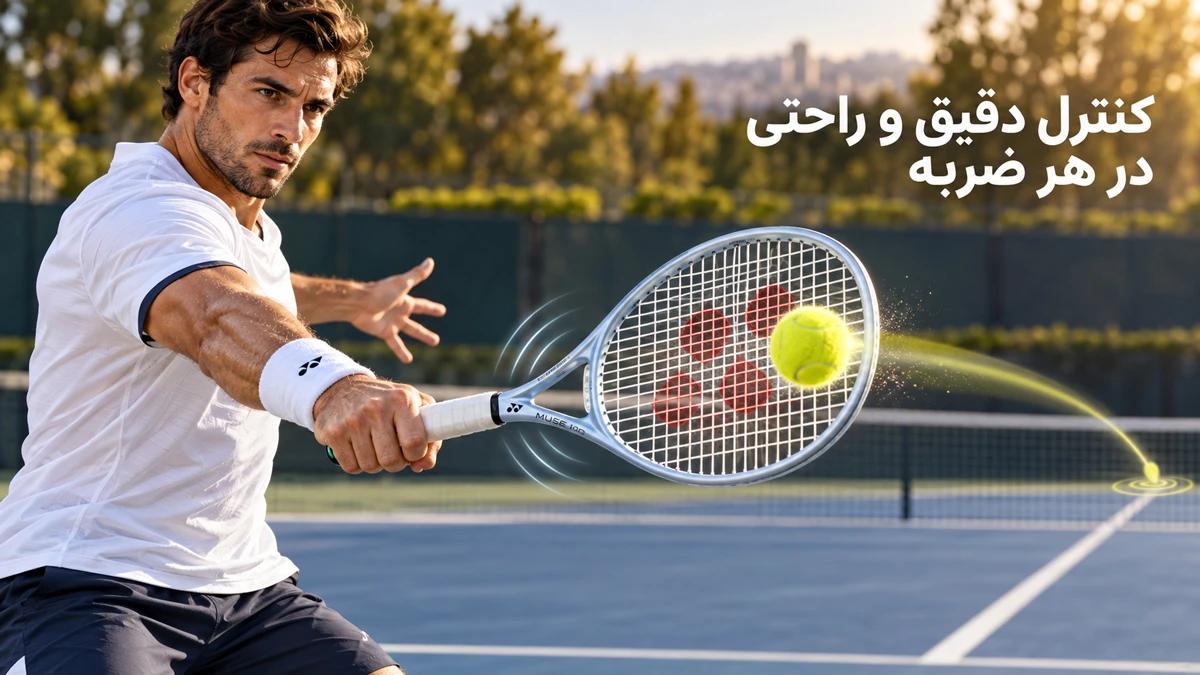 حس بازی با راکت تنیس یونکس میوز 100 از نظر کنترل و راحتی