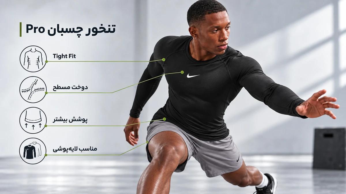 تی‌شرت آستین بلند پرو درای-فیت مردانه نایک