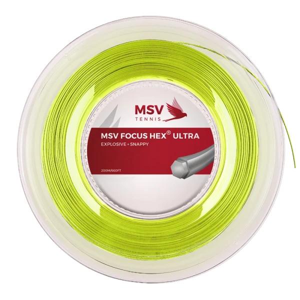 زه راکت ام اس وی MSV Focus-Hex Ultra 125 Tennis String (200m Reel) Neon Yellow